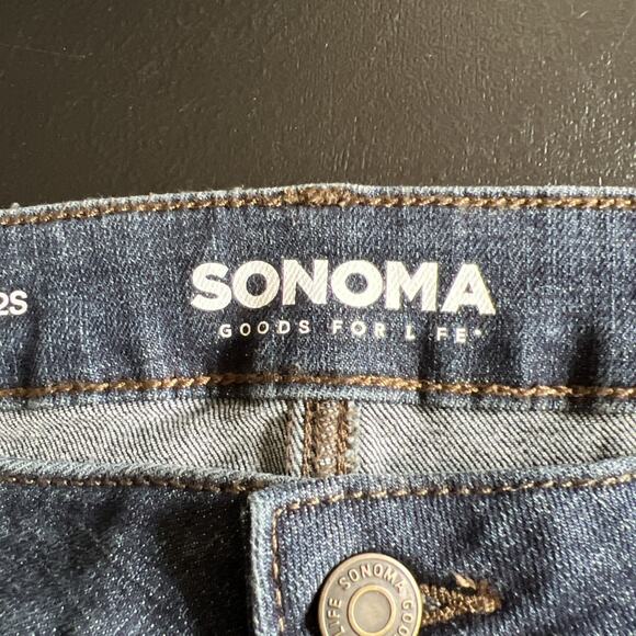 Sonoma Jeans Womens 12 Short Dark Blue Stretch Denim Mid Rise Bootcut 29" Inseam - Picture 9 of 13